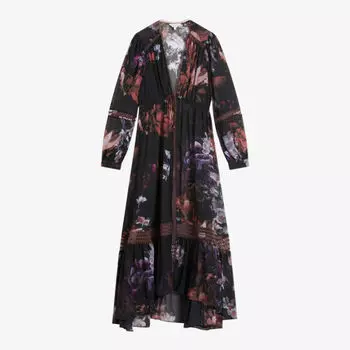 Тканое платье макси Ashliaa с цветочным принтом Ted Baker, черный