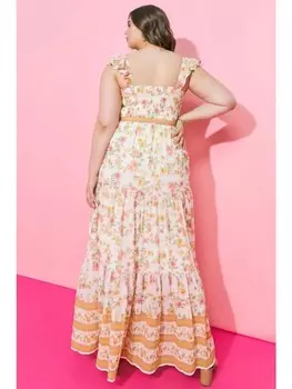 Тканое платье макси Springtime – (плюс) в цвете Multi Flying Tomato, мультиколор