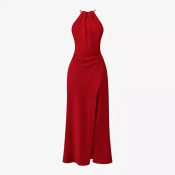 Тканое платье макси Zanab с вырезом бретелькой и разрезом до бедер House Of Cb, красный