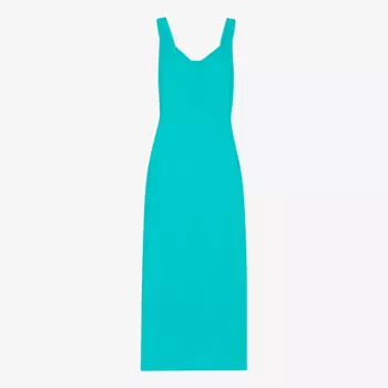 Тканое платье миди Andie с присборенной спиной и пуговицами Whistles, бирюзовый