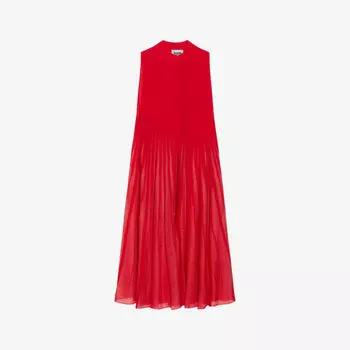 Тканое платье миди Maryli с плиссированной юбкой Claudie Pierlot, цвет rouges