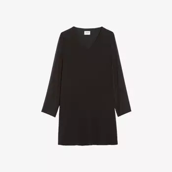 Тканое платье миди Rififi с V-образным вырезом Claudie Pierlot, цвет noir / gris