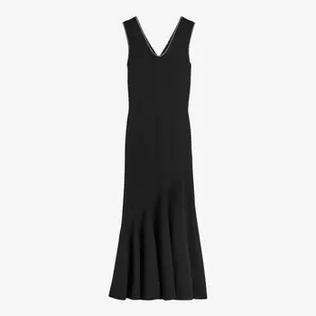 Тканое платье миди с овальным вырезом и декорированной отделкой Ted Baker, черный