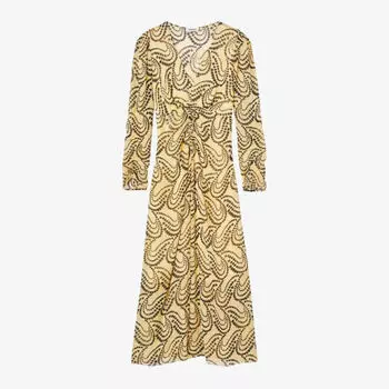 Тканое платье миди Tannya с узором пейсли Sandro, желтый