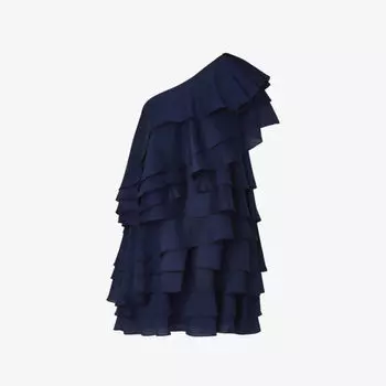 Тканое платье мини Amie с асимметричным вырезом By Malina, синий