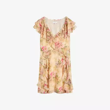 Тканое платье мини Ammiah с оборками Ted Baker, цвет tan