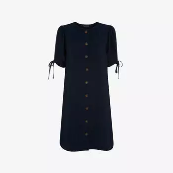 Тканое платье мини Frankie на пуговицах Whistles, темно-синий