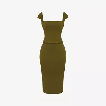 Тканое платье мини Layana с корсетом House Of Cb, зеленый