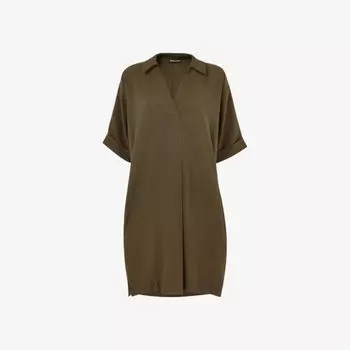 Тканое платье мини melanie силуэта-кокон Whistles, хаки