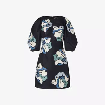 Тканое платье мини Primerose с открытым передом и графическим принтом By Malina, цвет floral