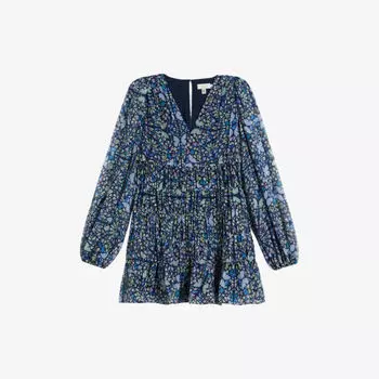 Тканое платье мини Rohzan с принтом бабочки Ted Baker, синий