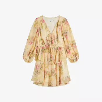 Тканое платье мини Tamziiy с цветочным принтом Ted Baker, цвет tan