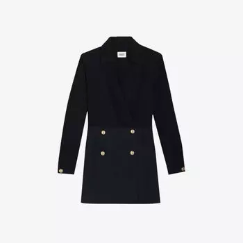 Тканое платье мини в стиле рок-блейзер Claudie Pierlot, цвет bleus