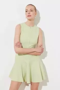 Тканое платье мятного цвета с детальной застежкой-молнией Trendyol, зеленый