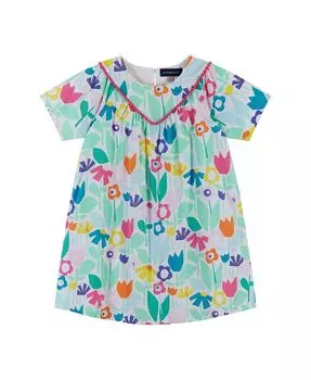 Тканое платье с цветочным принтом для маленьких девочек Andy & Evan, белый