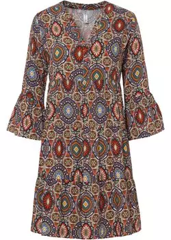 Тканое платье с воланами Rainbow, оранжевый