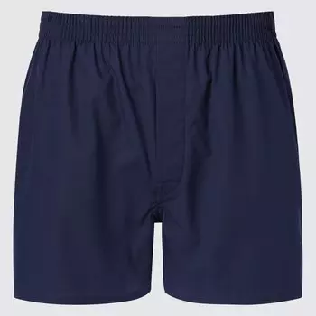 Тканые боксеры из сукна Uniqlo, темно-синий