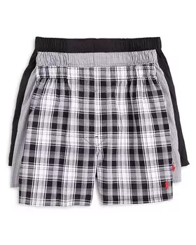 Тканые боксеры классического кроя Polo Ralph Lauren, набор из 3 шт, черный