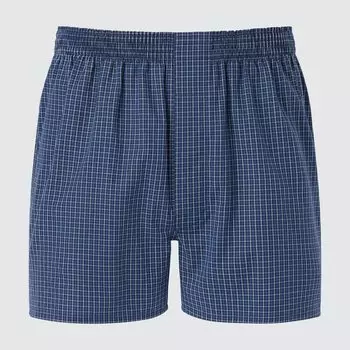 Тканые боксеры в клетку Uniqlo, синий