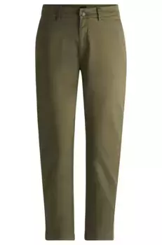 Тканые брюки BOSS ORANGE "C_Tachini2-D", с кожаной фирменной этикеткой на поясе сзади, зеленый
