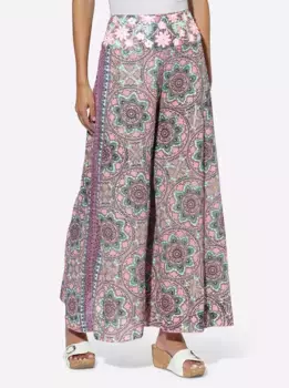 Тканые брюки Heine, цвет Rosenholz-Blaugrn-Bedruckt