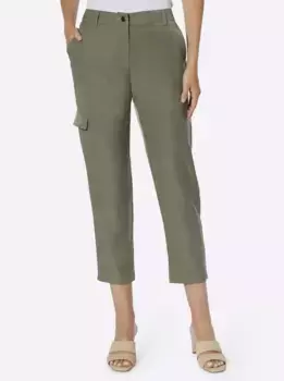 Тканые брюки Heine, хаки