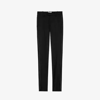 Тканые брюки Prune Split со средней посадкой Zadig&Voltaire, цвет noir