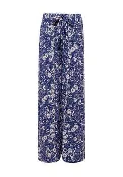 Тканые брюки с эластичным поясом и завязывающимся поясом Mavi, синий