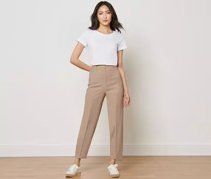 Тканые брюки Tchibo, бежевый