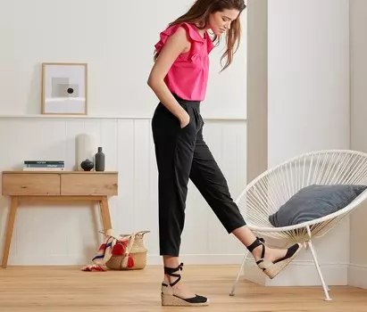 Тканые брюки Tchibo, черный