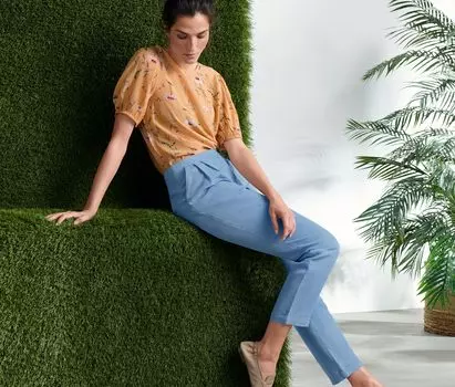 Тканые брюки Tchibo, светло-синий