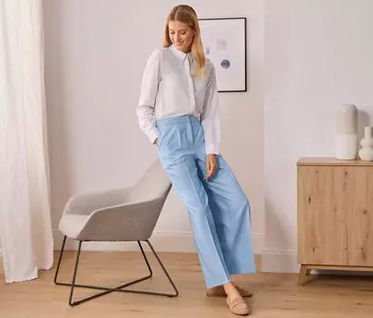 Тканые брюки Tchibo, светло-синий