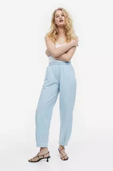 Тканые джоггеры с высокой талией H&M, синий