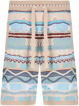 Тканые полосатые шорты Laneus, синий