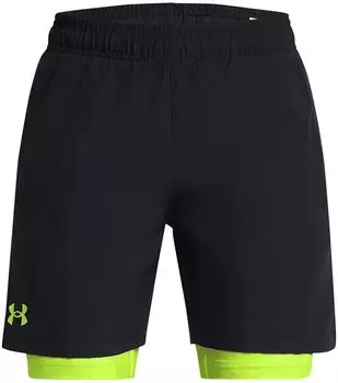 Тканые шорты 2-в-1 для мальчиков Under Armour, черный