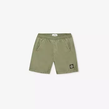 Тканые шорты с нашивкой-логотипом 4–14 лет Stone Island, зеленый