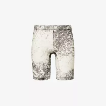 Тканые шорты средней посадки с турбографическим принтом Knwls, черный