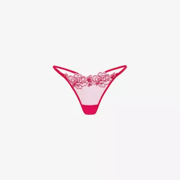 Тканые стринги Juni средней высоты с вышитым бантом Agent Provocateur, розовый