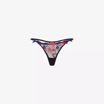 Тканые стринги Zuri средней посадки с кружевной вышивкой Agent Provocateur, синий