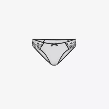 Тканые трусы Juni с низкой посадкой и цветочной вышивкой Agent Provocateur, черный