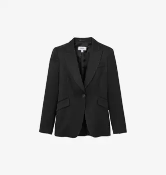 Тканый блейзер Millie с заостренными лацканами Reiss, черный