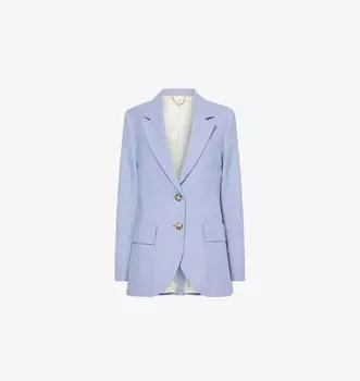 Тканый блейзер Regular-Fit с заостренными лацканами Victoria Beckham, цвет bluebell