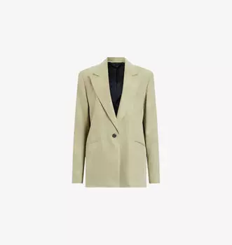 Тканый блейзер свободного кроя Averie Allsaints, зеленый