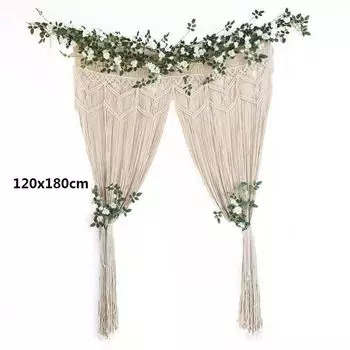 Тканый фон, занавеска, макраме, настенный гобелен, занавеска ручной работы из смеси хлопка для спальни, гостиной, свадьбы, 180 см, 90 см mcstar