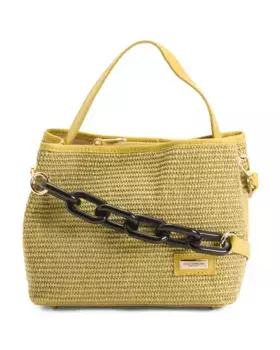 Тканый хобо с кожаной отделкой, сделанный в Италии, со съемным ремешком Viola Castellani, цвет Earth