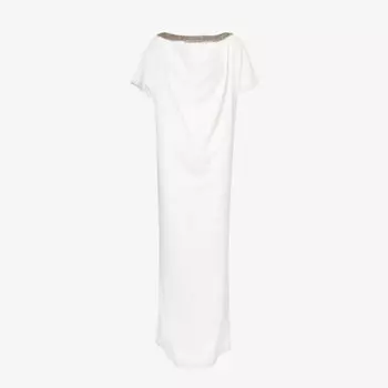 Тканый кафтан, украшенный бисером Leem, белый