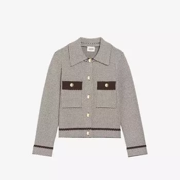 Тканый кардиган с контрастной окантовкой и геометрическим узором Claudie Pierlot, цвет divers