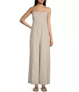 Тканый комбинезон в тонкую полоску Sadie & Sage Sands, бежевый