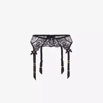 Тканый ремень для чулок Edwina с цветочной вышивкой Agent Provocateur, черный