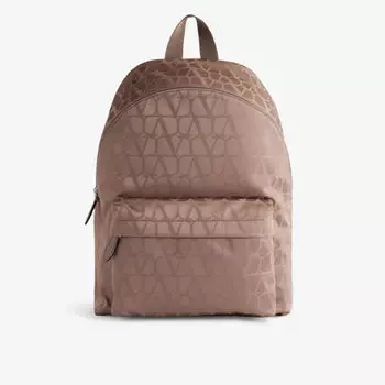 Тканый рюкзак Icon с логотипом Valentino Garavani, цвет clay